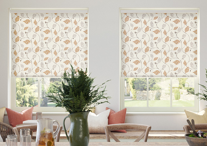 Tribal Leaves, Orange Spice - Twist&Fit Roller Blind - Image 3